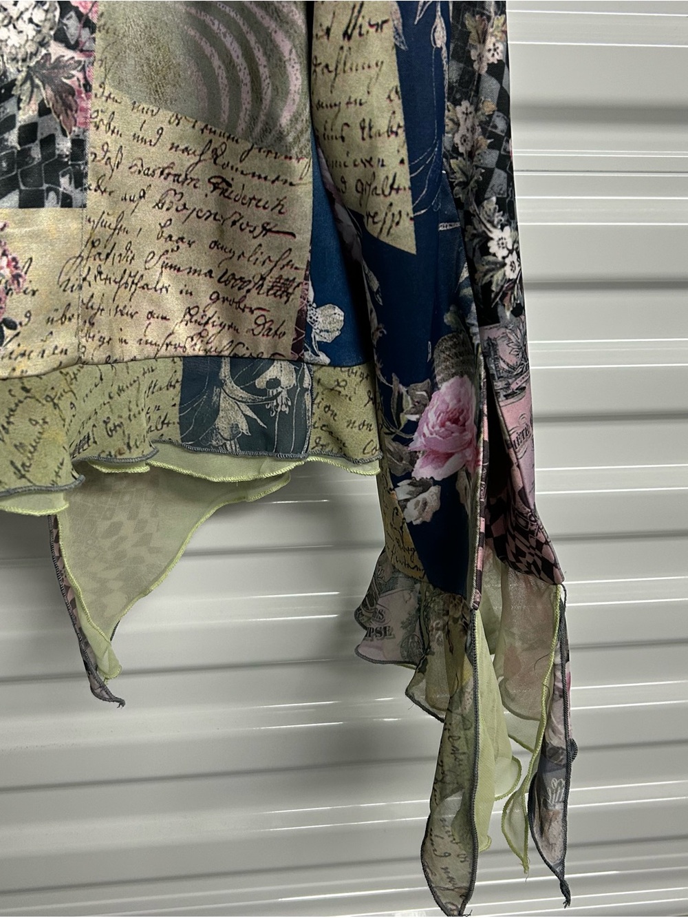 Boho Patchwork Floral Blazer in Blue, Pink & Olive - Picture 10 of 12